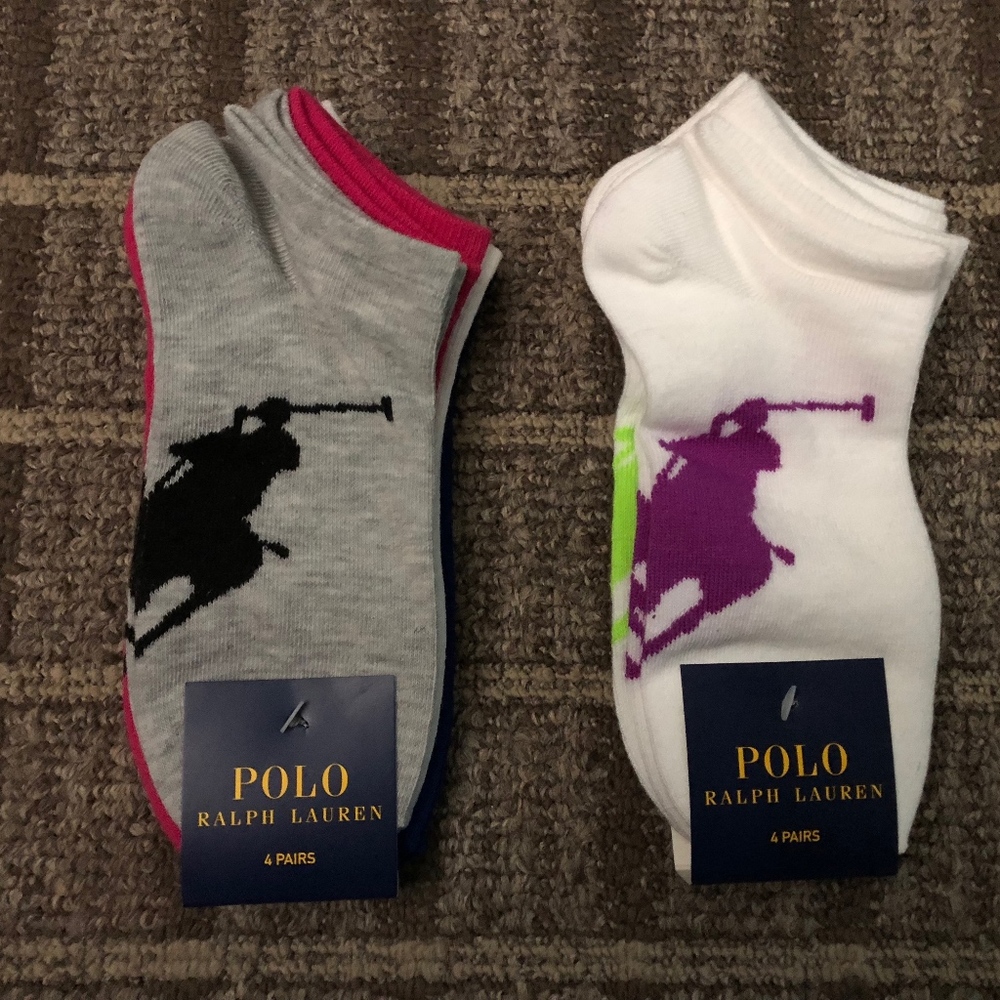 NWT Women's Polo Ralph Lauren Socks 4 Pairs-2packs